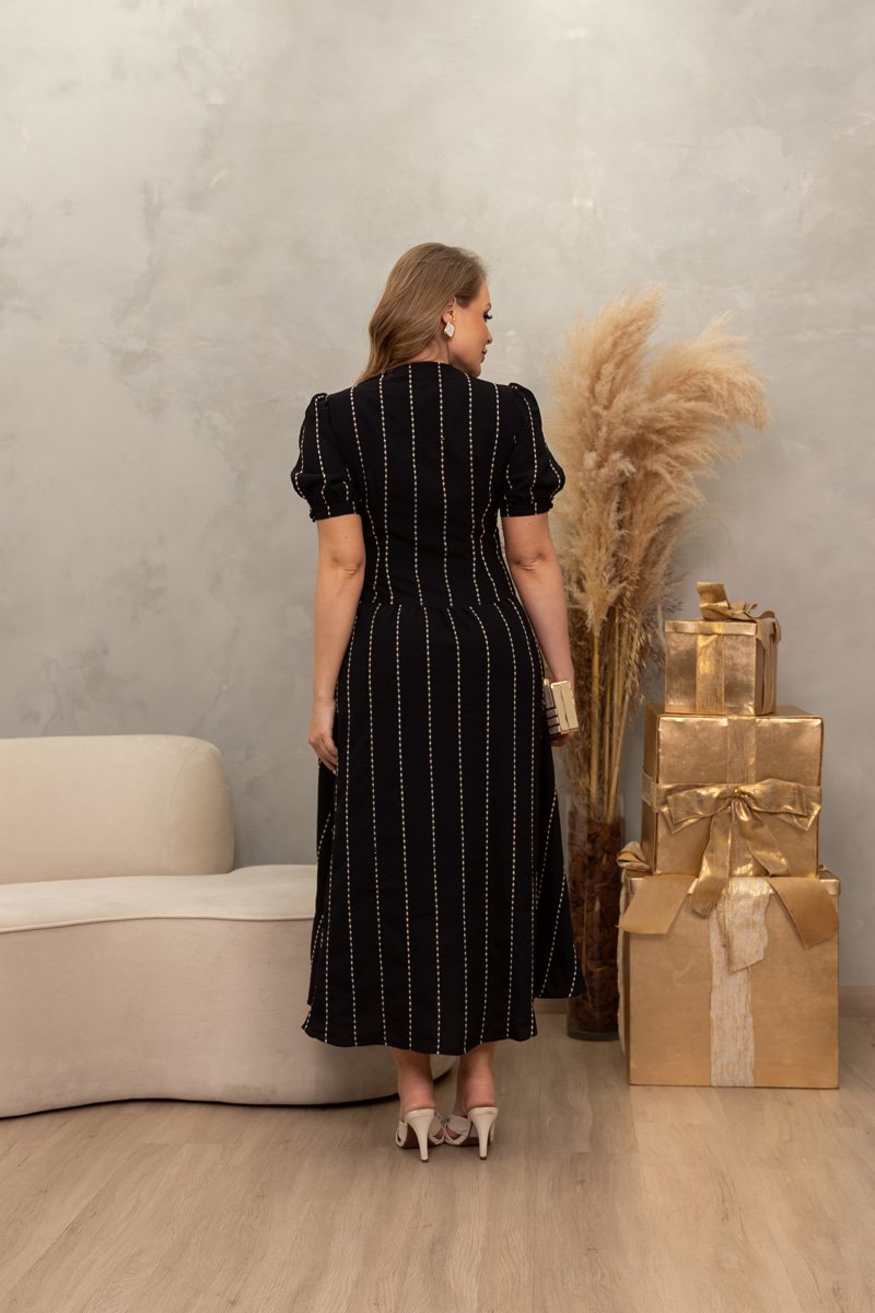 Vestido Longo Kauly Viscose Estampada Recortes Lastex Costas