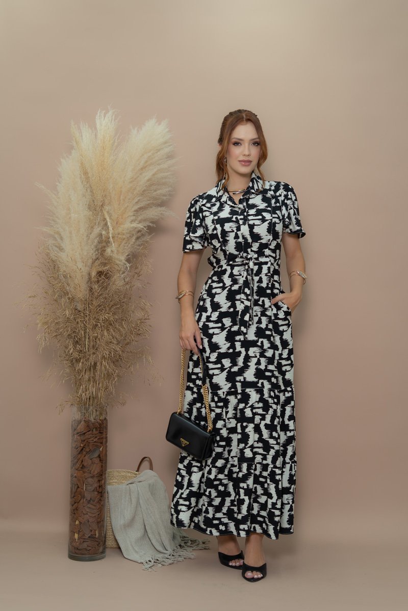 Chemise Luciana Pais Midi Tencel Forro Separado