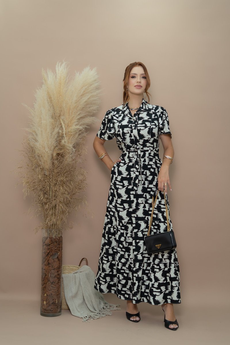 Chemise Luciana Pais Midi Tencel Forro Separado